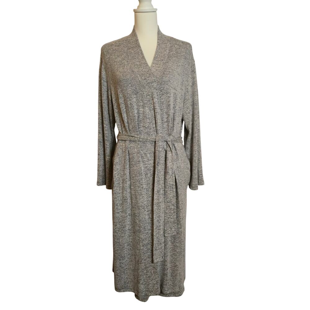 Cozy Chic Loungewear Sleep Natori Heather Gray Soft Stretch Knit Robe S  Comfy